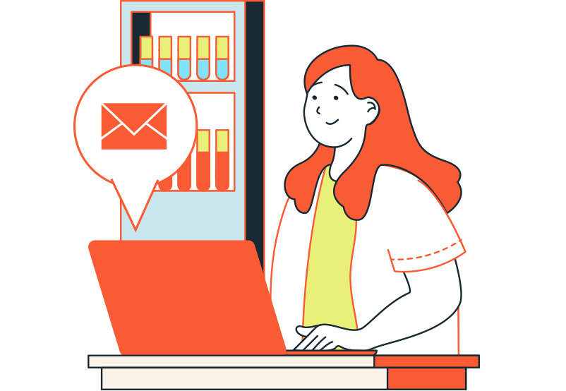 Newsletter Illustration - Lady using a laptop