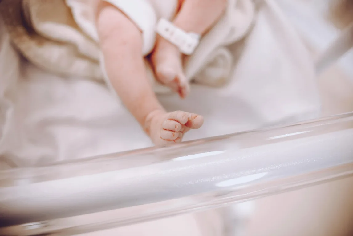 Baby's foot in hospital